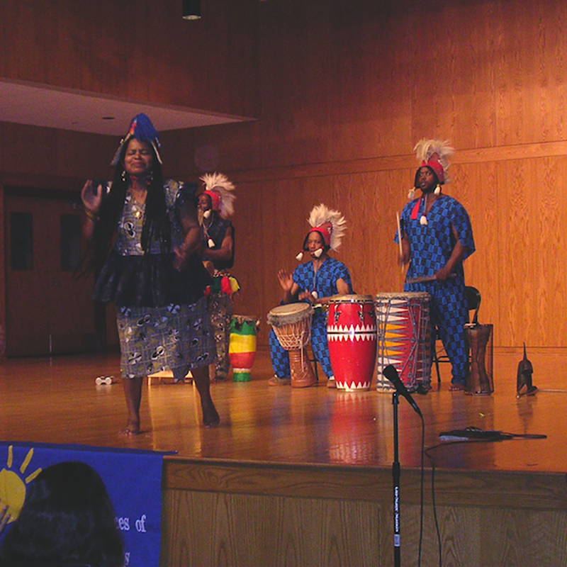 Bamidele Dancers & Drummers perform a West African dance program for Massachusetts schools.