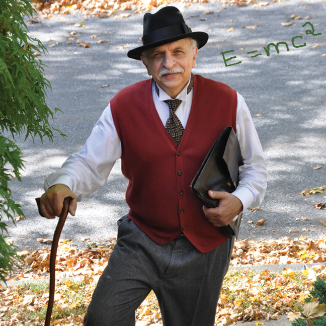 YAMA theater artist George Capaccio as Albert Einstein