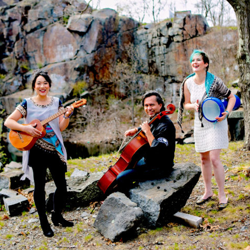 Voci Angelica Trio performs world folk music for school cultural arts assemblies through Young Audiences